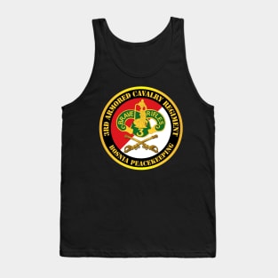 3rd Armored Cavalry Regiment DUI - Red White - Bosnia peacekeeping Tank Top